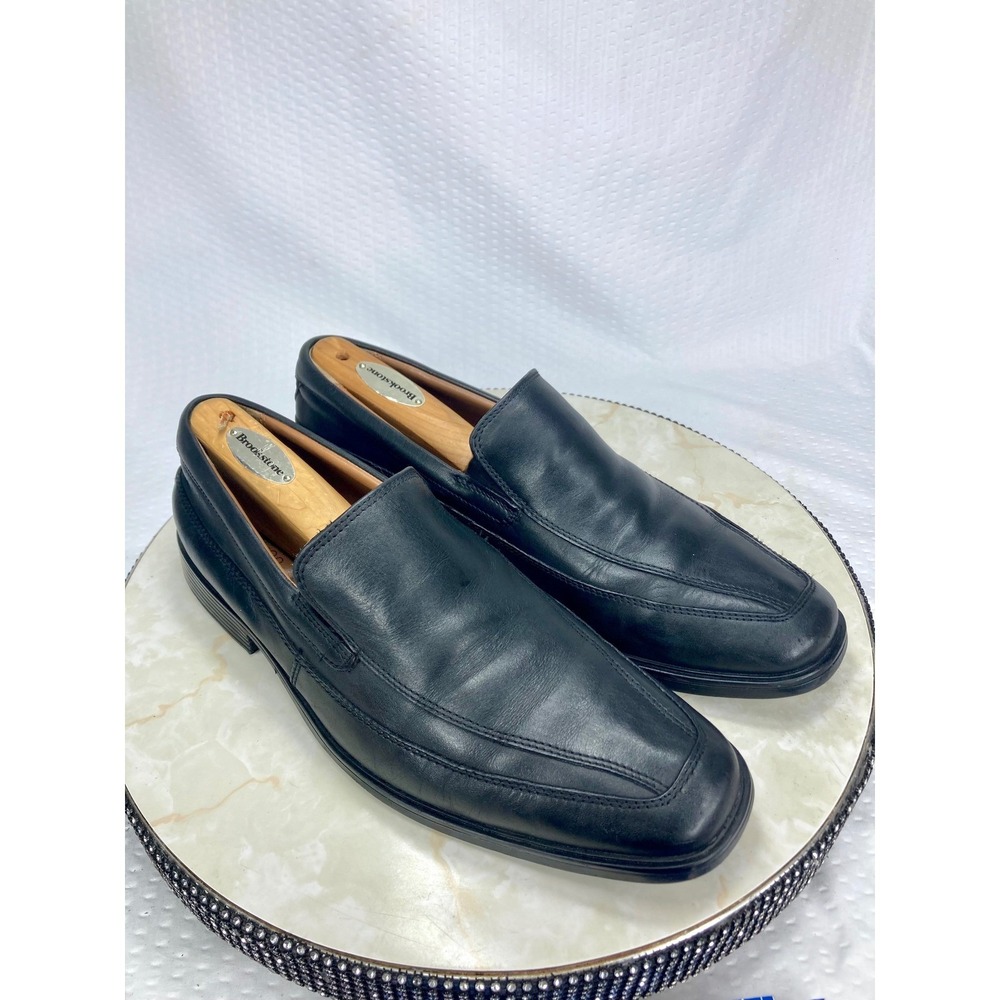 Clarks Tilden Free Leather Slip-On Dress Loafers Mens Sz 8.5W Black Office Shoes